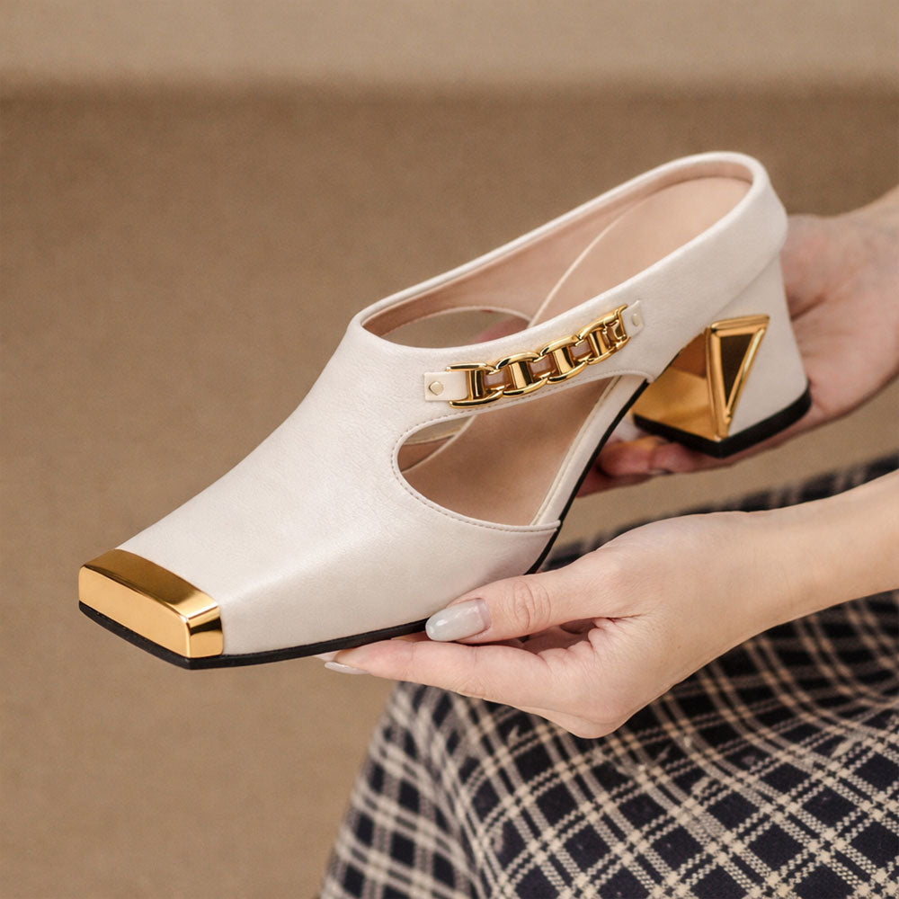 Aurelia Gold Sculpted Heels