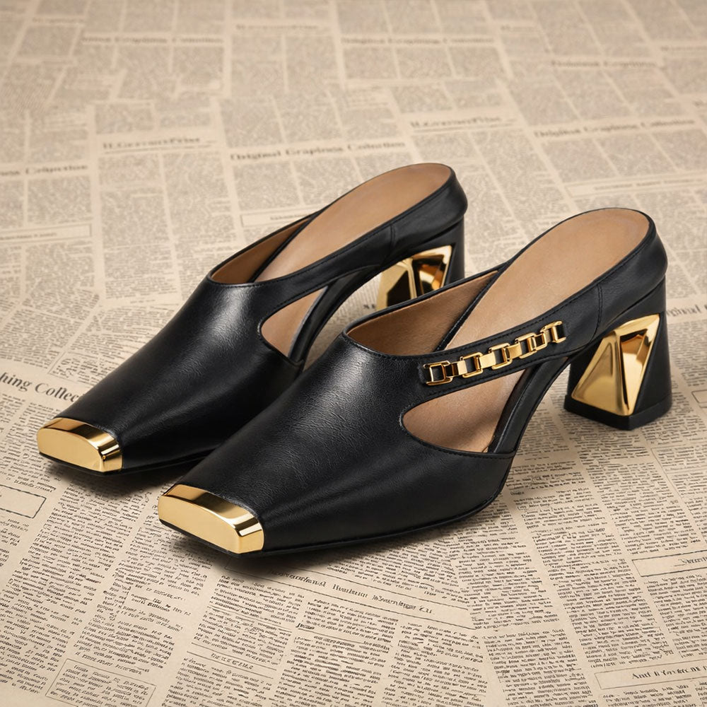 Aurelia Gold Sculpted Heels