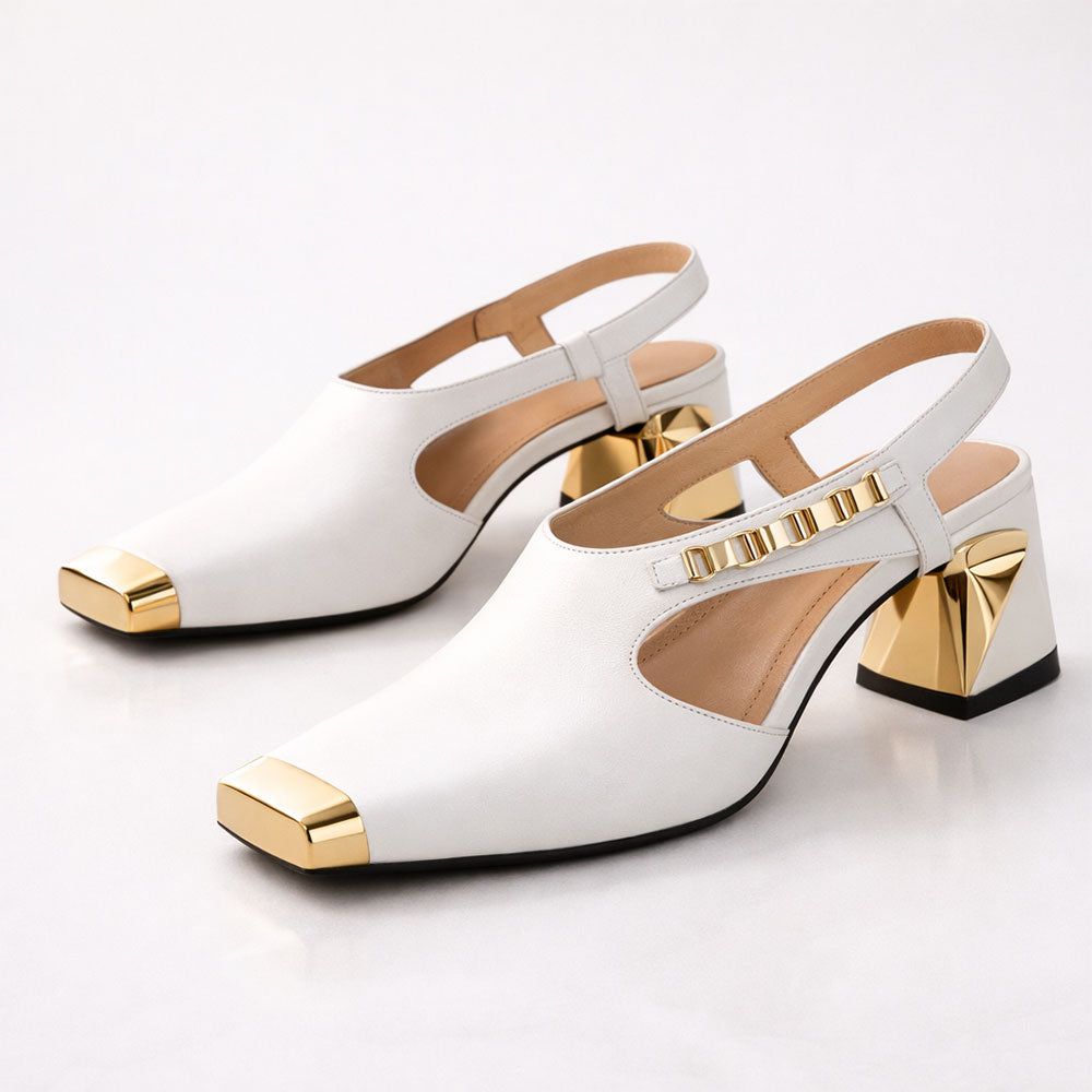 Aurelia Gold Sculpted Heels