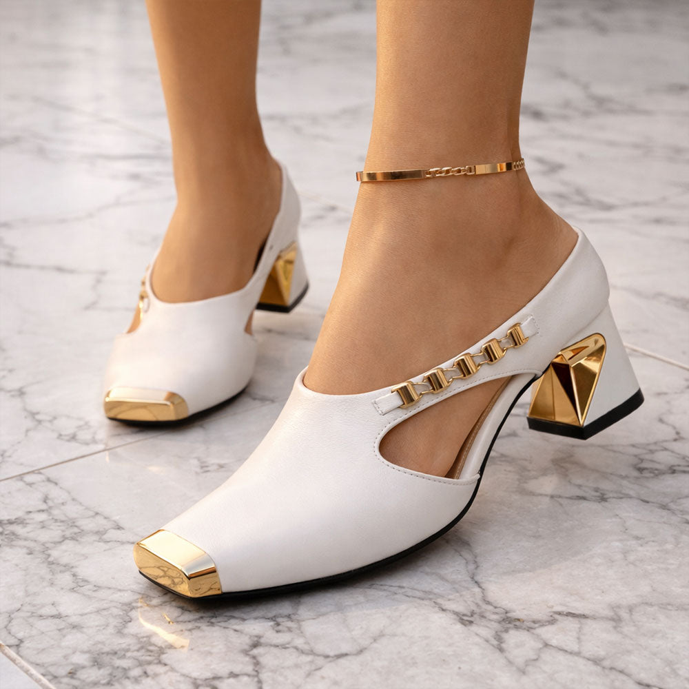 Aurelia Gold Sculpted Heels