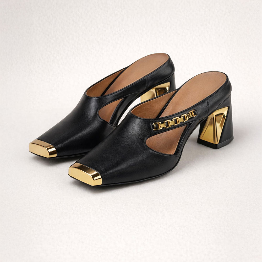 Aurelia Gold Sculpted Heels